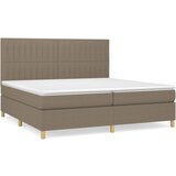 vidaXL Box spring postelja z vzmetnico taupe 200x200 cm blago, (20892582) Cene