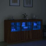 vidaXL Komoda z LED lučkami dimljen rjav hrast 123x37x67 cm Cene