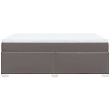 vidaXL Box spring postelja z vzmetnico siva 140x200 cm umetno usnje | Shoptok.si