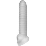 PerfectFIT Fat Boy Micro Ribbed - ovitek za penis (19 cm) - mlečno bela | Shoptok.si
