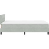 vidaXL Box Spring Postelja z Blazino Svetlo Siva Majhna Dvojna Žamet | Shoptok.si