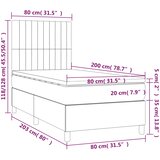  Okvir kreveta s oprugama i madrac krem 80x200 cm od tkanine | shoptok.hr