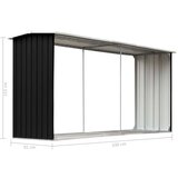  Ostava za drva od pocinčanog čelika 330x92x153 cm antracit | shoptok.hr