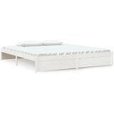 The Living Store Posteljni okvir bel iz trdnega lesa 180x200 cm - Posteljni Okvir, (21529238) | Shoptok.si