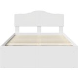  Konstrukcija postelje Bela 120 x 200 cm Masivno borovo les, (5000102519) | Shoptok.si
