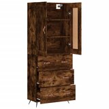  Visoka komoda dimljeni hrast 69,5x34x180 cm konstruiranog drva | shoptok.hr