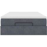 vidaXL Otomanski posteljni okvir z vzmetnico siv 120x200 cm žamet | Shoptok.si