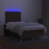  s oprugama i madracem LED tamnosmeđi 120x190 cm tkanina | shoptok.hr