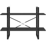 vidaXL Knjižna omara 2-nadstropna siva 100x30x70 cm iverna plošča | Shoptok.si