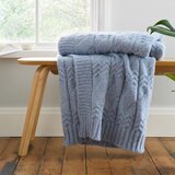 Bianca Plava pletena deka 150x200 cm Cable Knit – Cijene