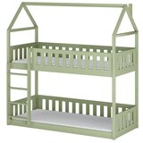 Molarem Home Drveni dječji krevet na kat Pola - olive - 180x80 cm - Madrac PE pjena 8 cm-spužvasti madrac | shoptok.hr