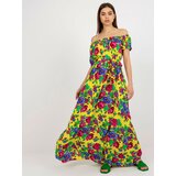 Fashion Hunters Yellow Spanish Floral Maxi Dress with Strap Cene