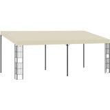 vidaXL Paviljon za namestitev na steno 3x6 m krem iz blaga | Shoptok.si
