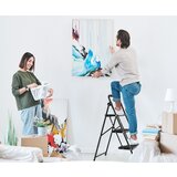  Ljestve s 3 stepenice, sklopivo pomagalo za penjanje s protukliznim stepenicama, 64 x 39 x 90 cm, crne | shoptok.hr