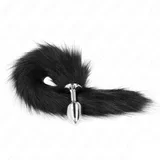 Fox Tail with Metal Plug Black