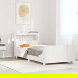 vidaXL Posteljni okvir z vzglavjem bel 75x190 cm trdna borovina, (21304162) | Shoptok.si