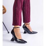 Gemre Black patent wedge pumps Florianda | Shoptok.si