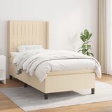 The Living Store Box spring postelja z vzmetnico krem 100x200 cm blago - Box Spring Postelja, (21511935) Cene