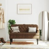 vidaXL Klop z naslonom rjava 119,5x64,5x75 cm umetno semiš usnje Cene