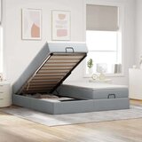 vidaXL Otomanski posteljni okvir z vzmetnicami siv 180x200 cm blago | Shoptok.si
