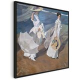  Slika - Joaquín Sorolla y Bastida – Strolling along the Seashore 80x80 U crnom drvenom okviru | shoptok.hr