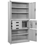  Uredski ormarić svjetlosivi 90 x 40 x 180 cm čelični Siva | shoptok.hr