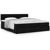 vidaXL Otomanski posteljni okvir z vzmetnico črn 160x200 cm blago | Shoptok.si