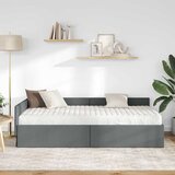  Kutni krevetni okvir s madracem Ostalo 2 pcs Siva tkanina | shoptok.hr