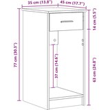TOWER stalak za računalo s ladicom boja sivog hrasta 35x45x77cm | shoptok.hr