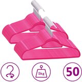 vidaXL 50-dijelni set vješalica protuklizni ružičasti baršunasti | shoptok.hr