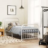 Maison Chic Kovinski Posteljni okvir - Enojna postelja - Postelja za odrasle z vzglavjem in vznožjem bel 90x200 cm, (21696448) | Shoptok.si