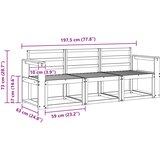  Set vanjskih sofa 3 pcs Bijela 197,5 x 63 x 73 cm | shoptok.hr