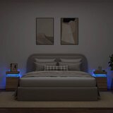  Noćni ormarići s LED svjetlima 2 kom boja hrasta 35x39x55 cm | shoptok.hr