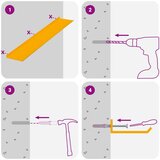  Ležeča polica 4 pcs Gorčična rumena 100 x 18 x 2,5 cm Jeklo, (5000201341) | Shoptok.si