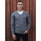 DStreet Sweter męski w serek ciemnoszary | Shoptok.si