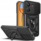 Onasi Silikonski ovitek Armor Ring z zaščito kamere za Xiaomi Redmi 13C - črn | Shoptok.si