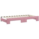  Dnevni krevet na razvlačenje ružičasti 90 x 200 cm baršunasti | shoptok.hr