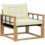  Set vanjskih sofa Čvrsto drvo akacije i Textilene Bijela i krem | shoptok.hr