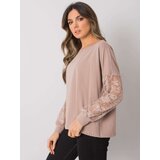 RUE PARIS Blouse-RV-BZ-7342.03-dark beige | Shoptok.si