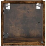  Noćni ormarić sa staklenim vratima boja hrasta 35 x 37 x 35 cm | shoptok.hr