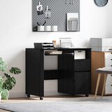  Stol s kotačićima Crni hrast 91 x 50 x 77 cm Konstruirano drvo | shoptok.hr