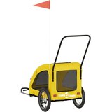 vidaXL Kolesarska prikolica za hišne ljubljenčke rumena | Shoptok.si