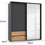 Premium Living Omara Z Drsnimi Vrati Karpo, Siva, Barva Hrasta | Shoptok.si