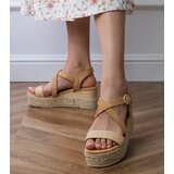Gemre Beige wedge espadrille sandals Sywiera | ePonuda.com