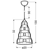 Lesnina XXXL VISEČA NIHALNA SVETILKA Vesuvio 20/20/130 cm E27 | Shoptok.si