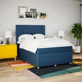 vidaXL Krevet s oprugama i madracem plavi 160x200 cm od tkanine | shoptok.hr