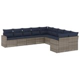  10-dijelni set vrtnih sofa od poliratana s jastucima sivi | shoptok.hr