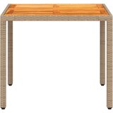  Vrtni stol bež 90 x 90 x 75 cm od poliratana i bagremovog drva | shoptok.hr