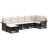 vidaXL Vrtna sedežna garnitura 7 pcs Črna poli ratan, (5000271099) | Shoptok.si