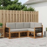  Set vanjskih sofa 4 kom. Prirodna i svjetlosiva Poliester | shoptok.hr